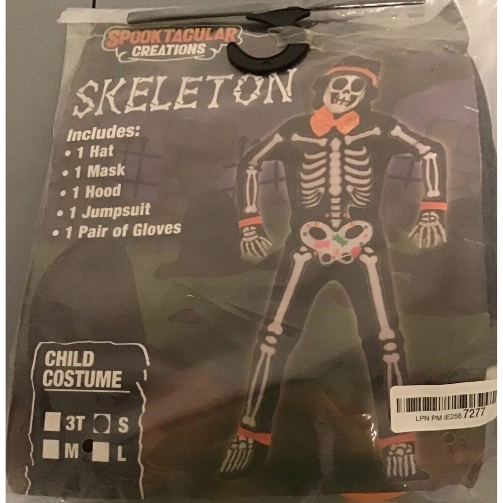 SKELETON Costume CHILD SMALL Halloween Spooktacular Creations NIP